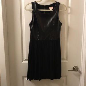 Black faux leather dress